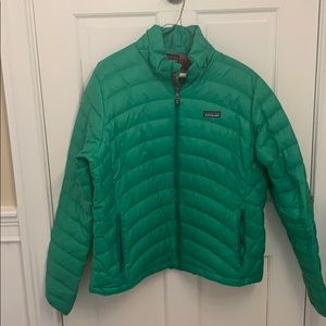 kelly green down jacket